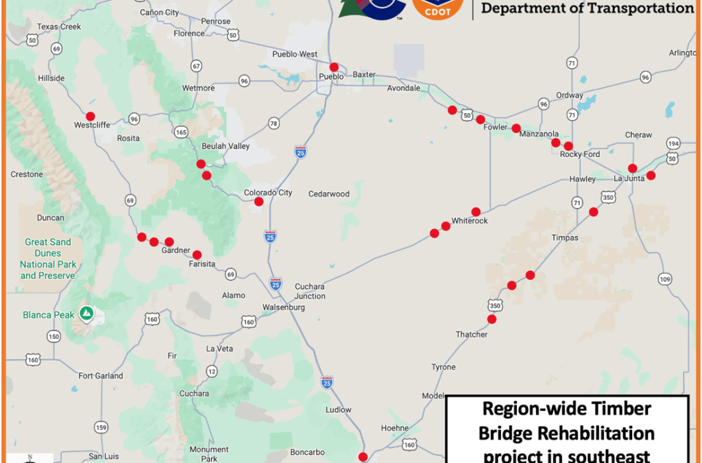 — Project Announcement — CDOT begins region-wide bridge rehabilitation project in southeast Colorado Project begins April 27 on US 50 in Otero County